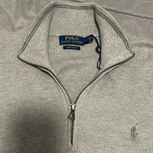 Ralph Lauren pullover with zip hundred percent Pima cotton new, never worn